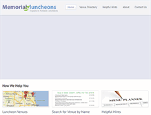 Tablet Screenshot of memorialluncheons.com